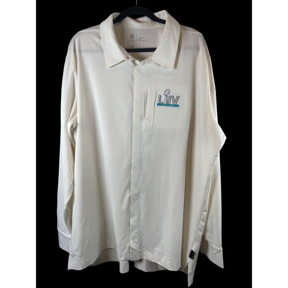 Nike Other - Nike Dri-Fit Super Bowl LIV Sideline Snap Down Shirt Long Sleeve White Sz. XXL